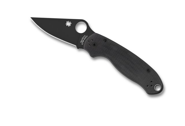 Spyderco Para 3 Folding Knife G-10 Steel Plain Edge Black Handle