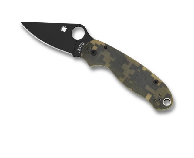 Spyderco Para 3 Folding Knife G-10 Steel Plain Edge Digital Camo Handle Black Blade