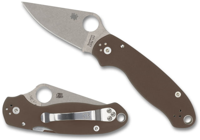 Spyderco Paramilitary 3 Folding Knife 2.91 in CPM 15V Brown G10