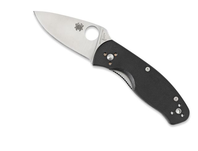 Spyderco Persistence Folding Knife Black Handle G-10 Steel Silver FE Blade