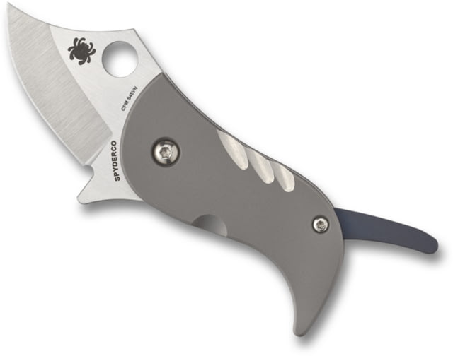 Spyderco Pochi Folding Knife 1.56in CPM S45VN Steel Clip point Blade Beadblasted Handle Designed by Kazuyuki Sakurai Titanium