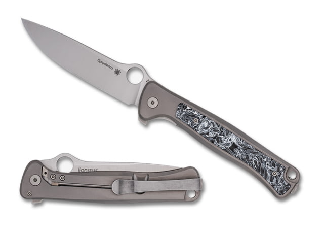 Spyderco Slym Folding Knives 3.42in M390 Titanium/Carbon Fiber Satin Titanium