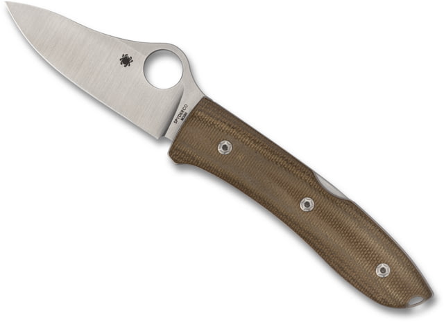 Spyderco SpyOpera Folding Knife 2.88in M390 Steel Leaf Blade Canvas Micarta Scales Handle Designed by Max Brown
