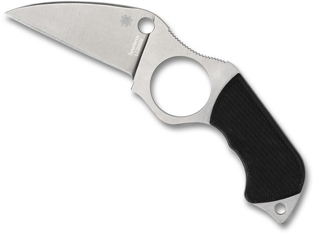 Spyderco Swick 5 Fixed Blade Knife 2.73in LC200N Plain Wharncliffe Blade Boltaron Sheath Black G10 Handle Black