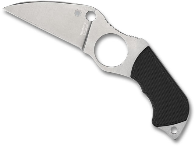 Spyderco Swick 6 Fixed Blade Knife 2.73in LC200N Plain Wharncliffe Blade Boltaron Sheath Black G10 Handle
