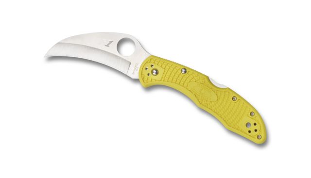 Spyderco Tasman Salt 2 Lightweight PlainEdge Folding Knife FRN Handle Yellow