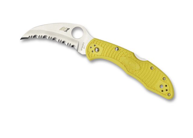 Spyderco Tasman Salt 2 Lightweight SpyderEdge Folding Knife FRN Handle Yellow