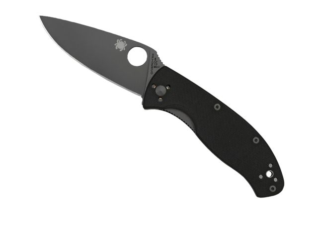 Spyderco Tenacious Folding Knife 3.39 in Black Plain Blade Black G-10 Handle