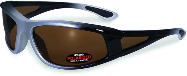 SSP Eyewear Puyallup Polarized Sunglasses Silver Frame Bronze Lens PUYALLUP SLV BRZ