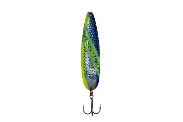 Stinger Stinger Spoon Lightweight Trolling Spoon 3.75in .3oz. #2 VMC Hooks Silver Hammered Modified Blue Dolphin