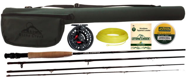 Stone Creek Cutthroat Fly Rod/Reel Outfit 9ft 5 Wt. 4 Pieces Brown