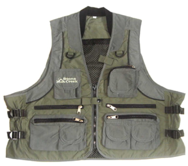 Stone Creek Deluxe Fishing Vest Grey/Sage Small