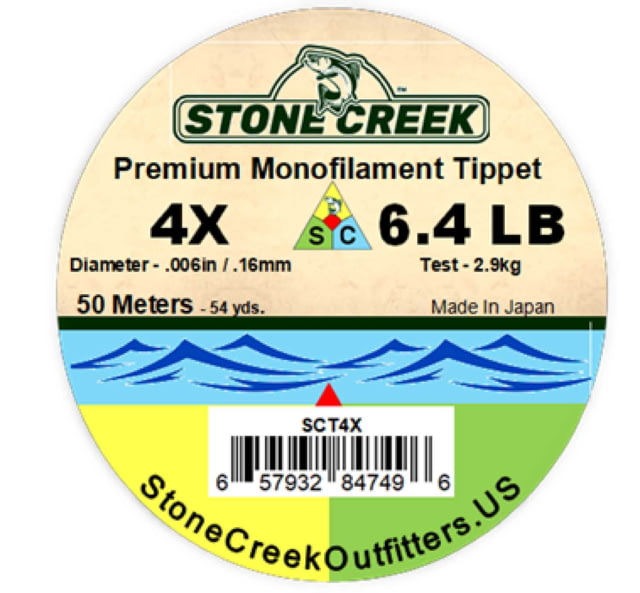 Stone Creek Monofilament Tippet Spools 4X 50M Clear