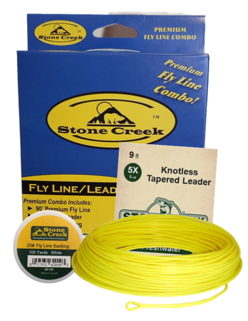 Stone Creek Standard Combo WF 7 Fly Line 20# Backing 3X Leader Yellow