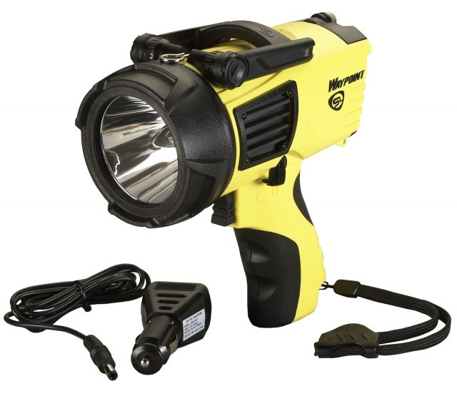Streamlight Waypoint Pistol Grip Spotlight C Alkaline Battery/12V DC Power Cord 550 Lumens Yellow Box Pack