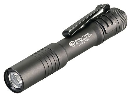 Streamlight MicroStream USB Rechargeable Bright Small LED Flashlight 250/50 Lumens w/ 5in USB Cord and Lanyard Black Clam