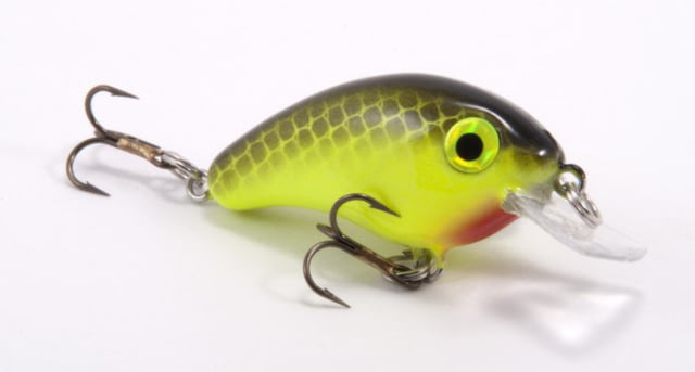 Strike King Strike King Bitsy Pond Minnow Fishing Lure Shallow Diving Crankbait Chartreuse Black Back 1/8oz