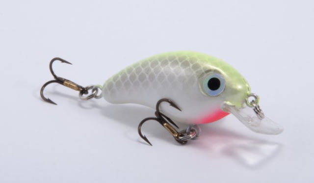 Strike King Bitsy Pond Minnow Fishing Lure Shallow Diving Crankbait Chartreuse Back Pearly Belly 1/8oz