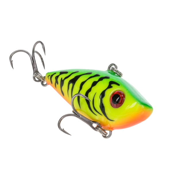 Strike King Bitsy Shad Fishing Lure Slow Sinking Lipless Crankbait Internal Rattles 3D Eyes 1/8oz SZ 8 Treble Hooks Firetiger