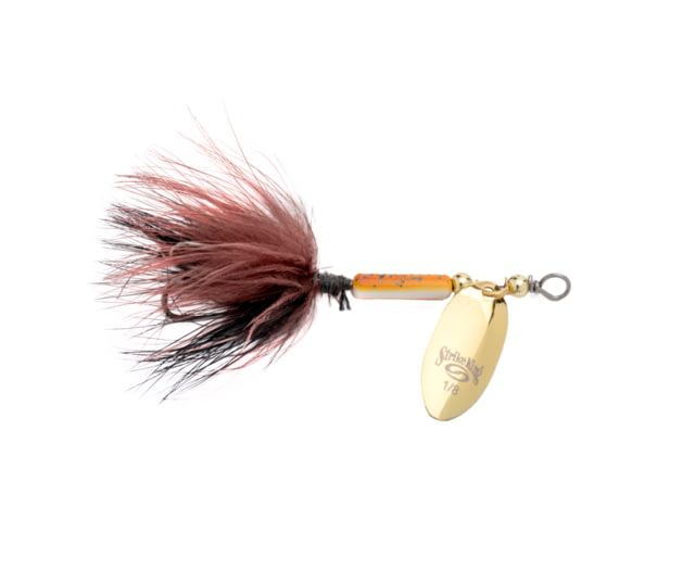 Strike King Strike King Bitsy Spinner Fishing Lure In-Line Spinner 1/8oz SZ 8 Hook Gold Blade Root Beer