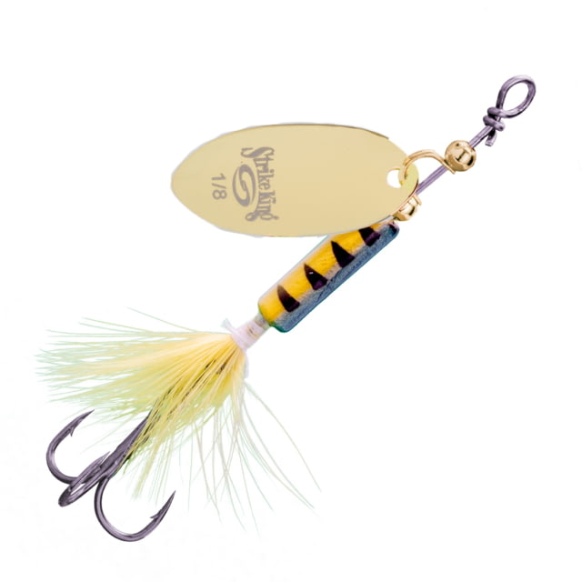 Strike King Bitsy Spinner Fishing Lure In-Line Spinner 1/8oz SZ 8 Hook Gold Blade Sugar Daddy