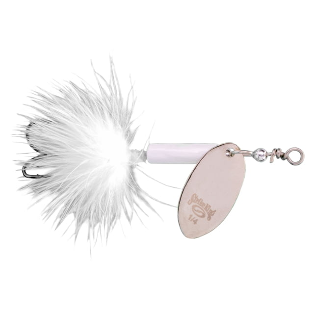 Strike King Bitsy Spinner Fishing Lure In-Line Spinner 1/4oz SZ 4 Hook Silver Blade White