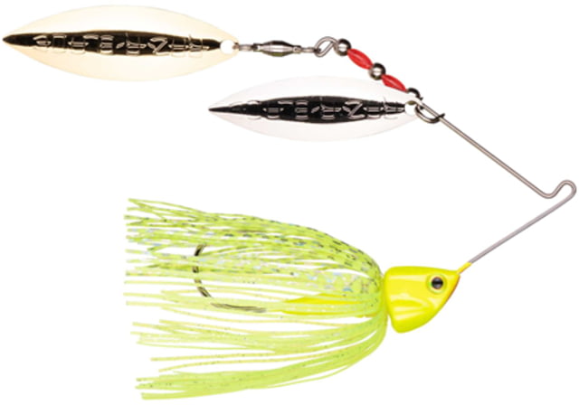 Strike King Burner Double Willow Blade Spinnerbait Super Sharp Fishing Hook 1/2oz 1 Piece Super Chartreuse