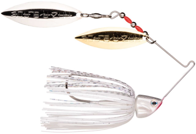 Strike King Burner Double Willow Blade Spinnerbait Super Sharp Fishing Hook 1/2oz 1 Piece Super White