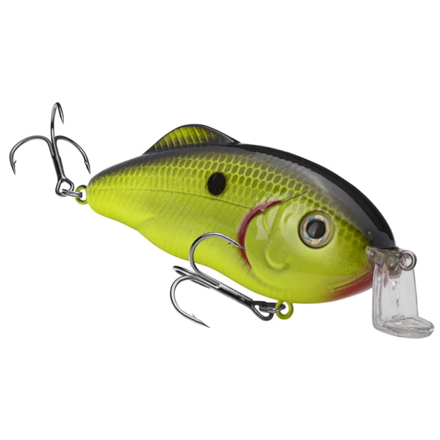 Strike King Hybrid Hunter Jr Fishing Lure Shallow Diving Squarebill Crankbait Chartreuse Black Back 1/2oz