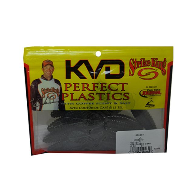 Strike King KVD Perfect Plastics Baby Rodent Soft Plastic Creature Fishing Lure Okeechobee Craw 3in 8-Pack