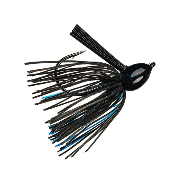 Strike King Hack Attack Fluorocarbon Flippin Jig Flipping Jig Fishing Lure Black and Blue 1/2oz
