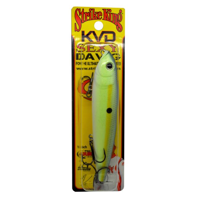 Strike King KVD Sexy Dawg Fishing Lure Topwater Walking Bait Chartreuse Sexy Shad 5/8oz