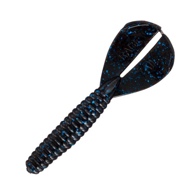Strike King Rage Twin Tail Menace Fishing Lure Soft Plastic Grub Black and Blue 3 1/2in 8-Pack