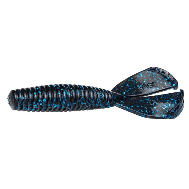Strike King Rage Baby Menace Fishing Lure Soft Plastic Grub Black and Blue 3in 9-Pack