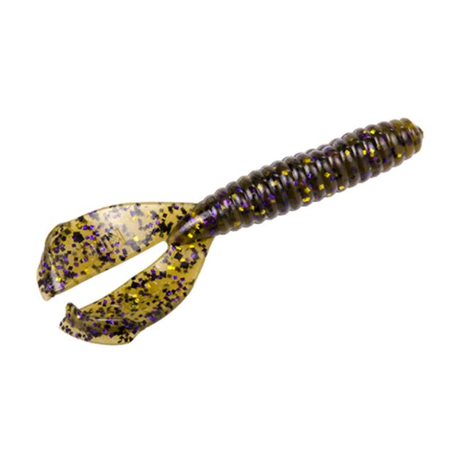 Strike King Rage Twin Tail Menace Fishing Lure Soft Plastic Grub Green Pumpkin Purple and Gold 3 1/2in 8-Pack