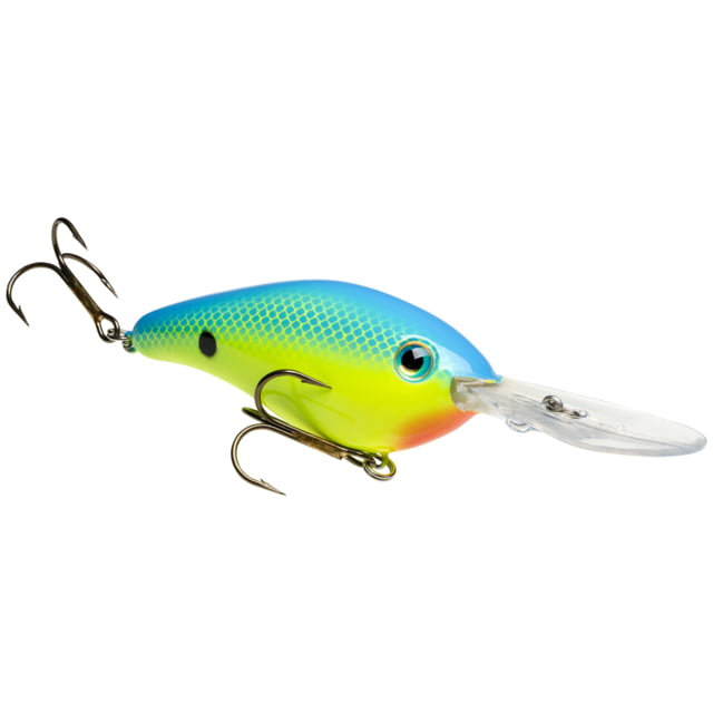 Strike King Pro Model 6XD Hard Knock Fishing Lure Deep Diving Crankbait Chartreuse Powder w/ Blue Back 1oz