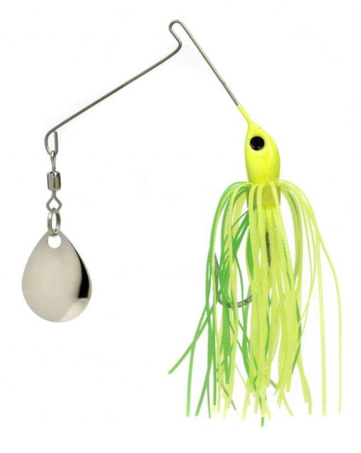 Strike King Micro-King Spinnerbait Single Fishing Hook 1/16oz 1 Piece Chartreuse Head/Chartreuse/Lime Skirt/Silver Blade