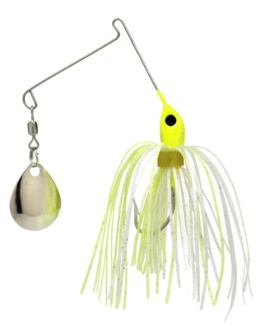 Strike King Micro-King Spinnerbait Single Fishing Hook 1/16oz 1 Piece Chartreuse Head/Chartreuse/White Skirt/Silver Blad