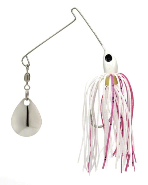 Strike King Micro-King Spinnerbait Single Fishing Hook 1/16oz 1 Piece White Hea D-Pink/White Skirt/Silver Blade