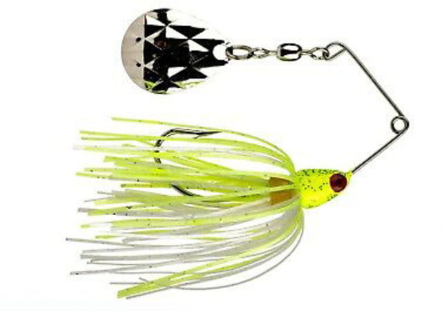 Strike King Mini-King Spinnerbait Circle Fishing Hook 1/8oz 1 Piece Chartreuse Head/Chartreuse/White Skirt/Gold Blade