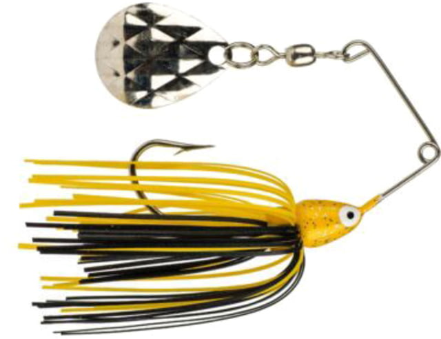 Strike King Mini-King Spinnerbait Circle Fishing Hook 1/8oz 1 Piece Yellow Head/Black/Yellow Skirt/Silver Blade