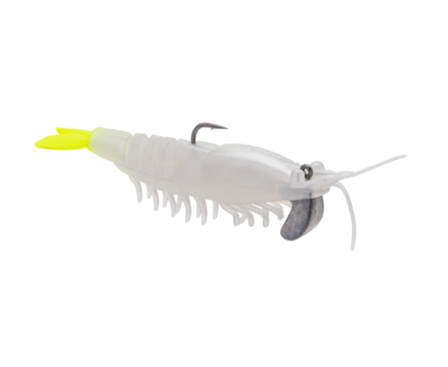 Strike King Pre-Rigged Tidal Shrimp 1/4oz Pearl Chartreuse Tail 2.75in