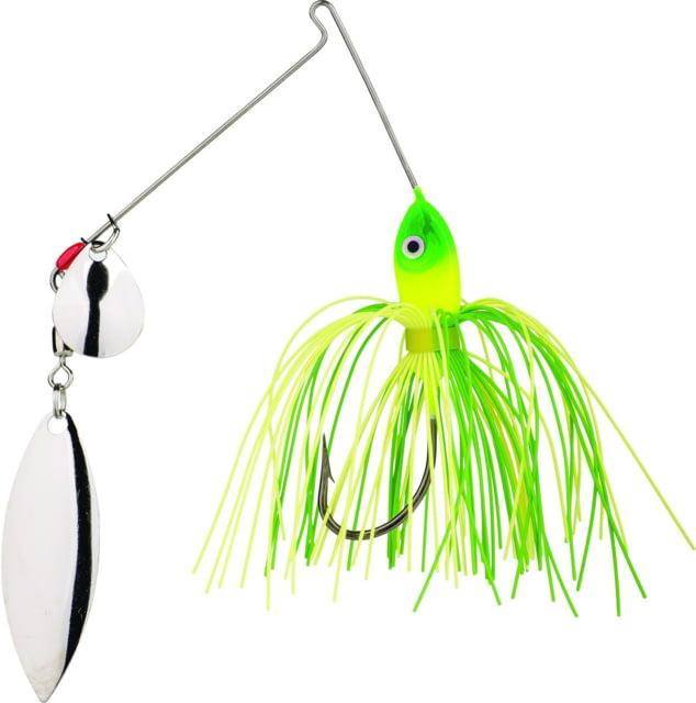 Strike King Promo Double Colorado/Willow Spinnerbait Octopus Fishing Hook 3/8oz 1 Piece Chartreuse/Lime