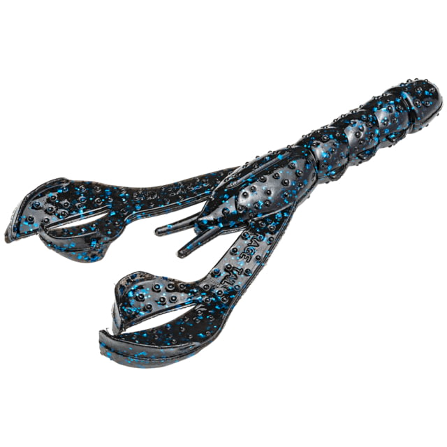 Strike King Rage Denny Brauer Craw Fishing Lure Soft Plastic Craw Black and Blue 4in 7-Pack
