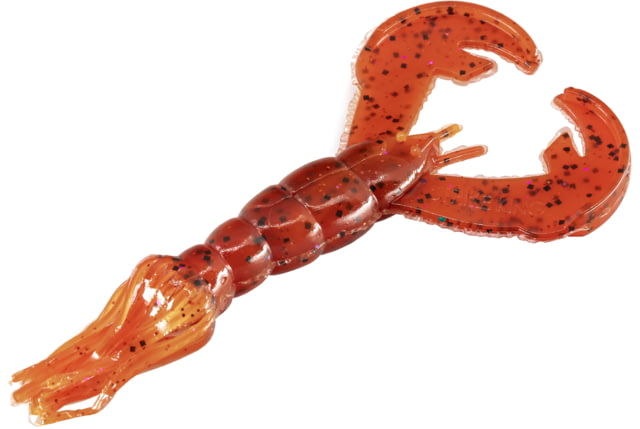 Strike King Rage Luau Craw Fishing Lure Skirted Soft Plastic Grub Craw Imitation High Claws and Skirt Patented Rage Flange 4in 7-Pack Fire Craw