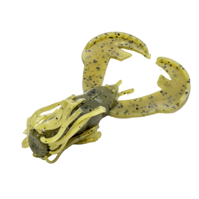 Strike King Rage Luau Craw Fishing Lure Skirted Soft Plastic Grub Craw Imitation High Claws and Skirt Patented Rage Flange 4in 7-Pack Green Pumpkin