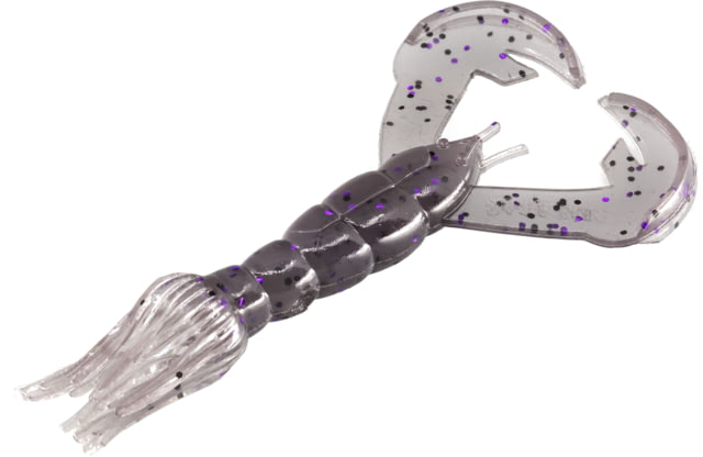Strike King Rage Luau Craw Fishing Lure Skirted Soft Plastic Grub Craw Imitation High Claws and Skirt Patented Rage Flange 4in 7-Pack Smoke Purple w/