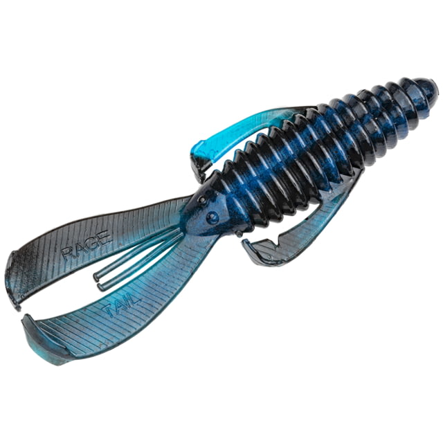 Strike King Rage Magnum Bug Fishing Lure Soft Plastic Craw Black Blue Swirl 4 1/2in 6-Pack