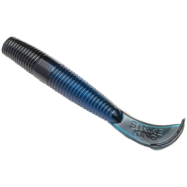 Strike King Rage Ned Cut-R-Worm Fishing Lure Soft Plastic Worm Black Blue Swirl 3in 9-Pack