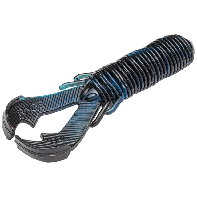 Strike King Rage Punch Bug Fishing Lure Soft Plastic Creature Black Blue Swirl 3 1/2in 7-Pack